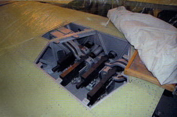 Taken in September 2005, before painting had begun, this photograph shows the full set of Browning 0.303in-calibre machine-guns installed in the wings. Again, not the extremely high quality of the workmanship