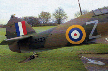 Hurricane BW881/G-KAMM is painted in the markings of a Canadian Car & Foundry-built Mk XII, 5429, which operated with 135 Sqn RCAF between July 1942 and May 1944, when the unit converted on to Curtiss KittyhawkMk IVs. An unusual feature of the unit's Patricia Bay-based Hurricanes was the use of a brighter red on the fin-flash and roundels