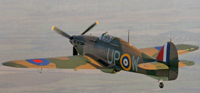 Stuart Goldspink flies Hurricane R4118 near Cambridge on January 13.