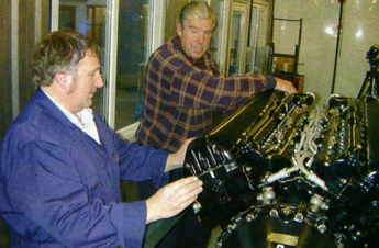 Maurice Hammond (left) and Roy Nobel with the Merlin III